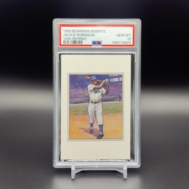 1989 Bowman Inserts 1950 Jackie Robinson PSA 10 GEM MINT view 2