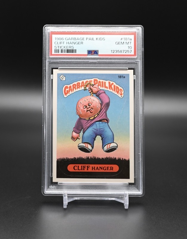 1986 Topps Garbage Pail Kids GPK Stickers Cliff Hanger #181a PSA 10 GEM MINT view 2