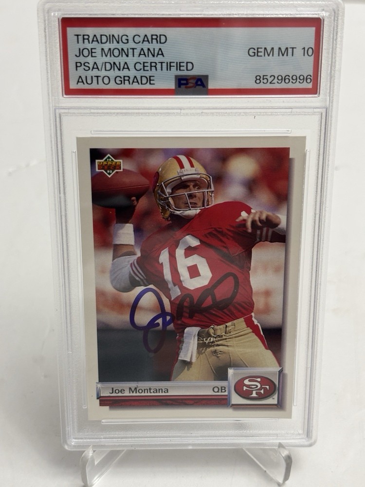 HOF Joe Montana Auto - 1992 Upper Deck #G36 PSA/DNA GEM MINT 10.  49ers