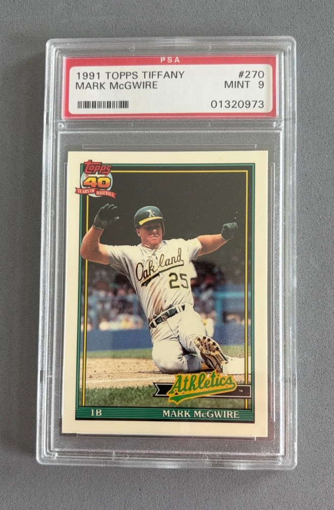 1991 Topps Tiffany #270 Mark McGwire PSA 9 MINT Oakland A's