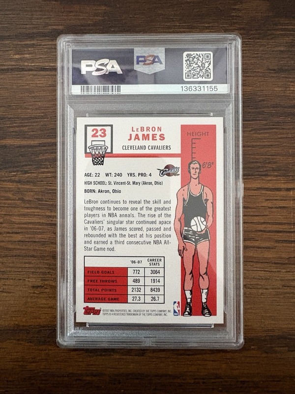 2007-08 Topps LeBron James PSA 10 view 2