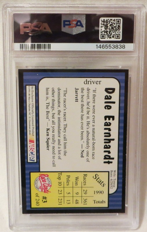 Dale Earnhardt **PSA 6** 1991 Maxx Racing #3 view 2