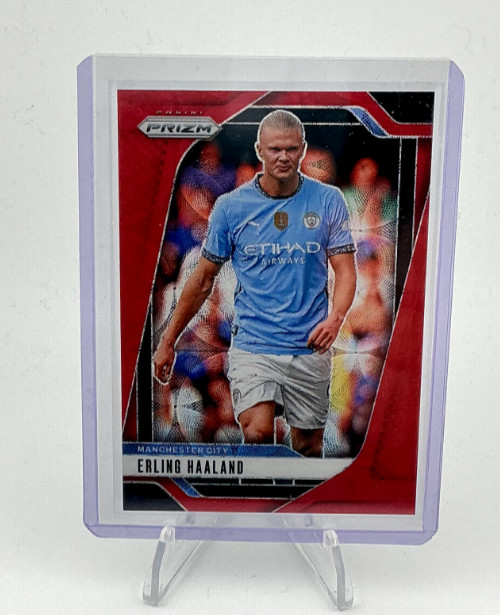 2024-25 PANINI PRIZM PREMIER LEAGUE SOCCER ERLING HAALAND Red /30