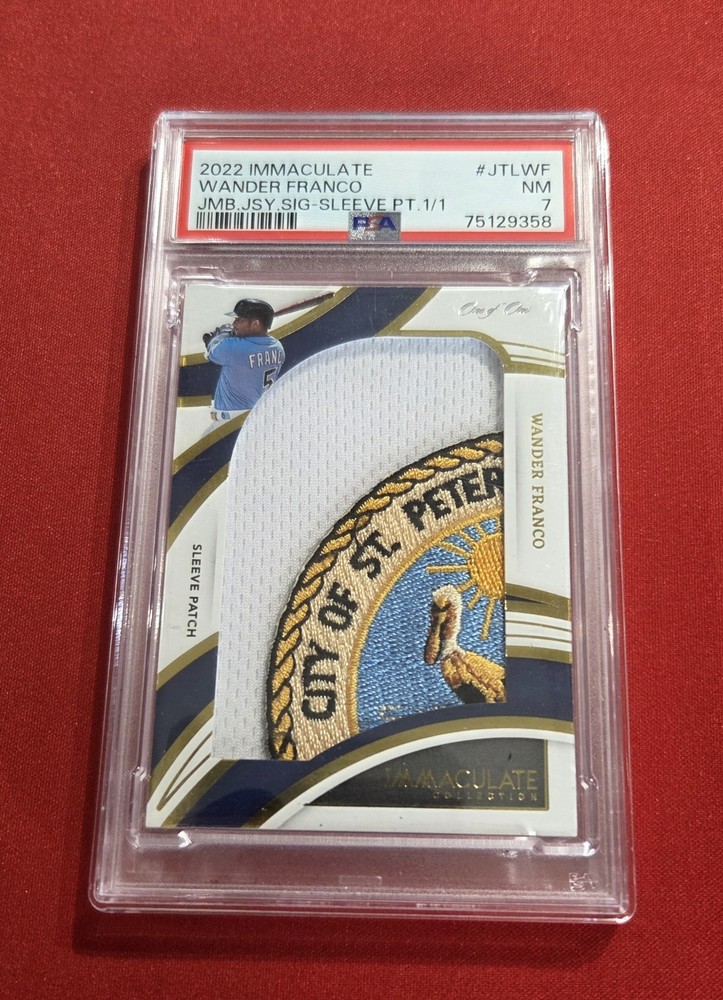 2022 IMMACULATE WANDER FRANCO ONE OF ONE 1/1 JUMBO JERSEY SLEEVE GRADED PSA 7