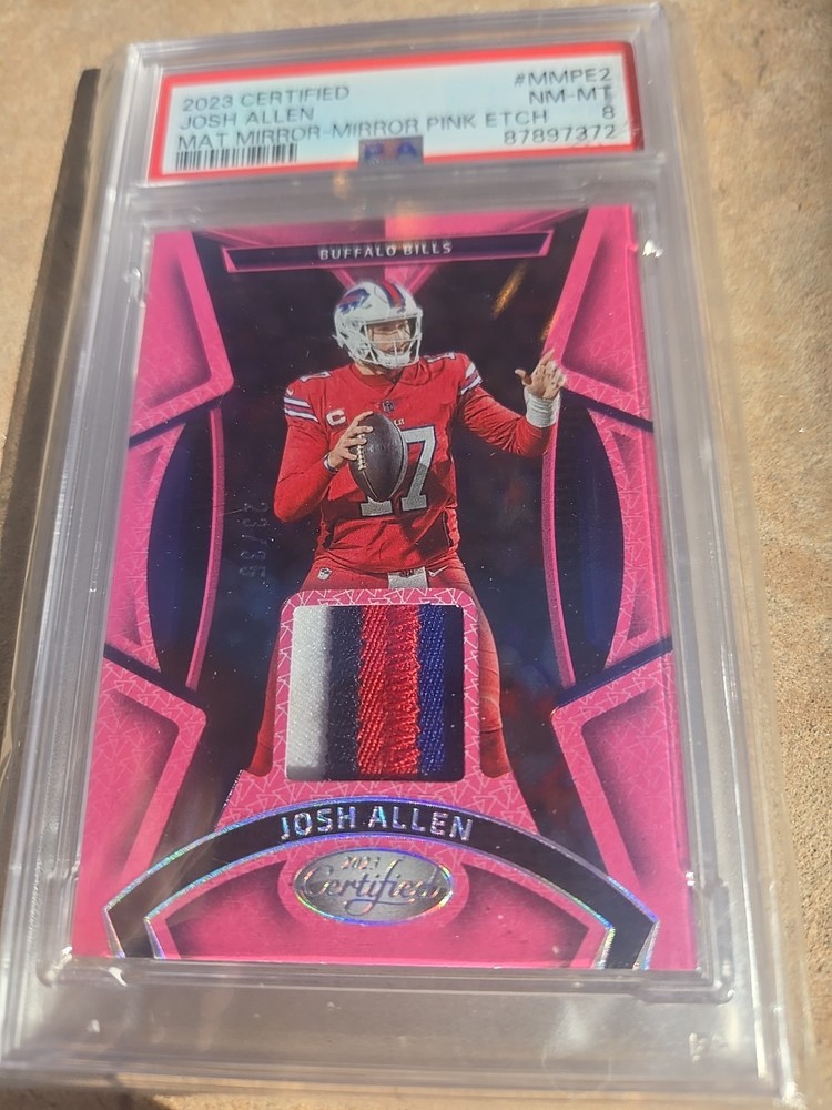 2023 Panini Certified Materials Mirror JOSH ALLEN #MMPE-2 Pink Etch 23/35 PSA8