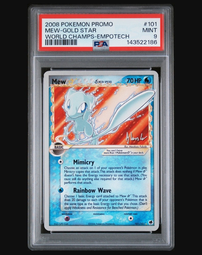 Pokemon Mew Gold Star 2008 World Championships Empotech Deck Promo #101 PSA 9