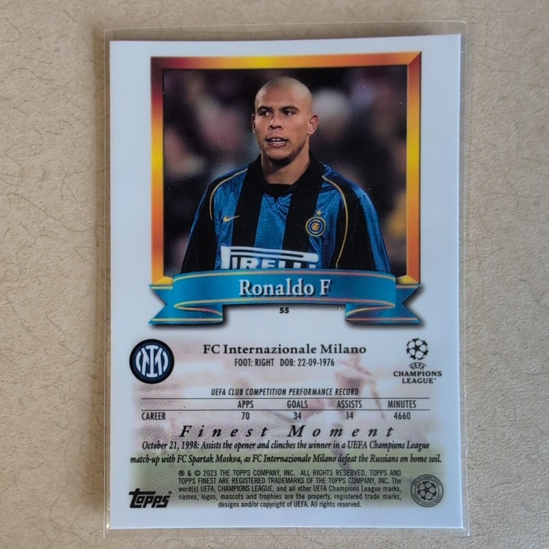 2022-23 Topps Finest Flashbacks Uefa Club Competitions - Ronaldo #55 view 2