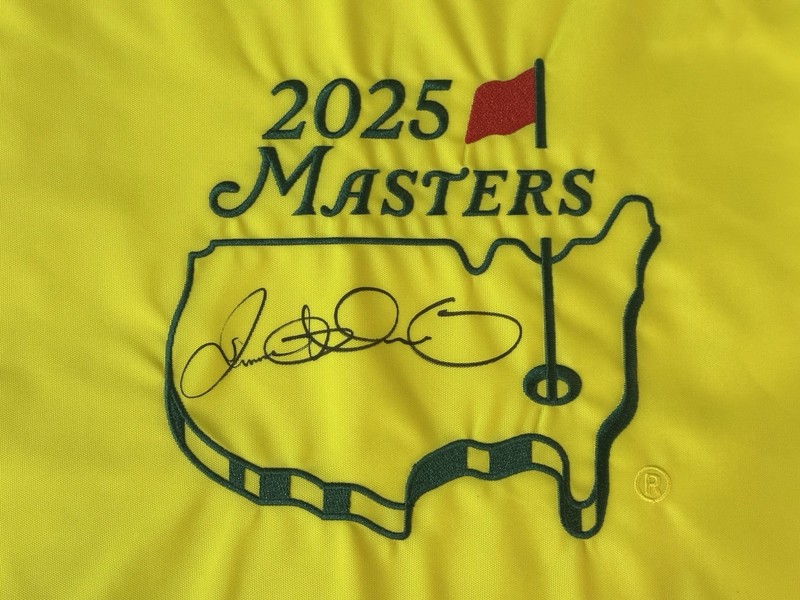 Rory McIlroy Signed 2025 Masters Golf Flag Autographed Auto Grand Slam - PSA COA view 2