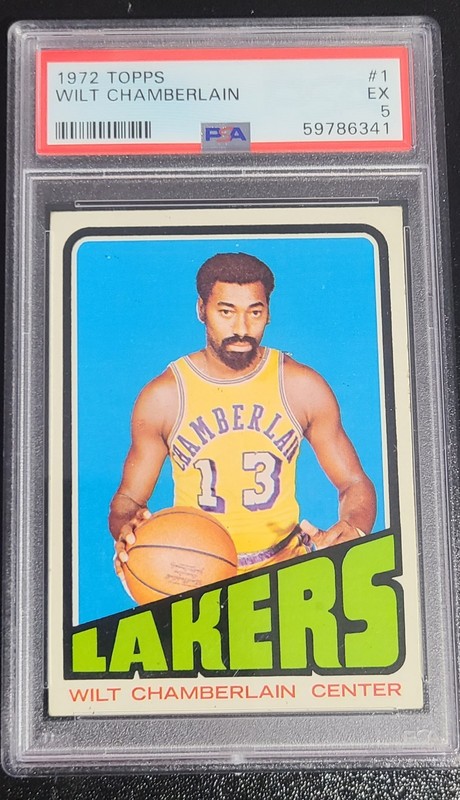 WILT CHAMBERLAIN 1972 TOPPS  #1 PSA 5 view 2