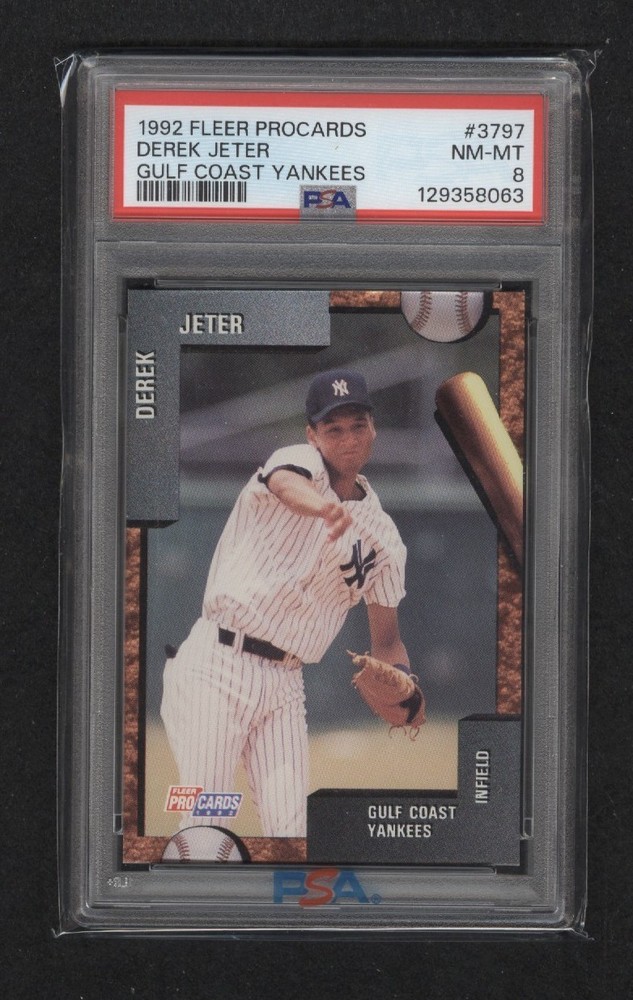 DEREK JETER PRE-ROOKIE Fleer ProCards- Gulf Coast Yankees -1992 #3797 PSA 8