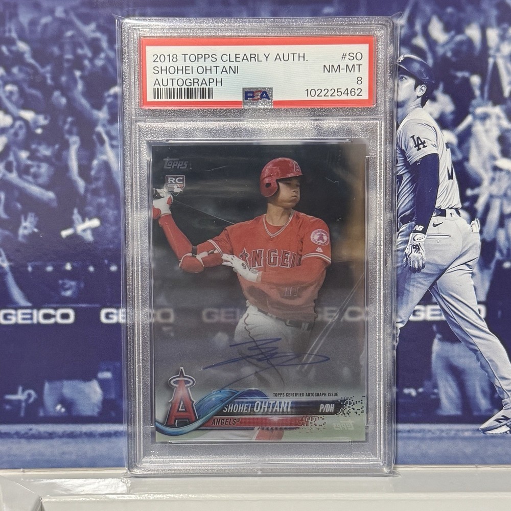 2018 Topps Clearly Authentic Shohei Ohtani Autograph Auto Card PSA 8 RC Rookie