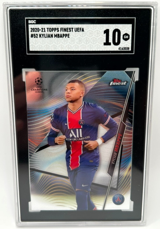 2020-21 Topps Finest UEFA Kylian Mbappe SGC 10 Gem Mint Soccer FREE SHIPPING!!