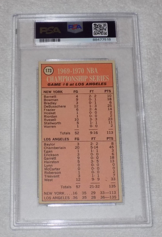 1970 Topps Playoff Game 6 Wilt Chamberlain #173 PSA 5 view 2