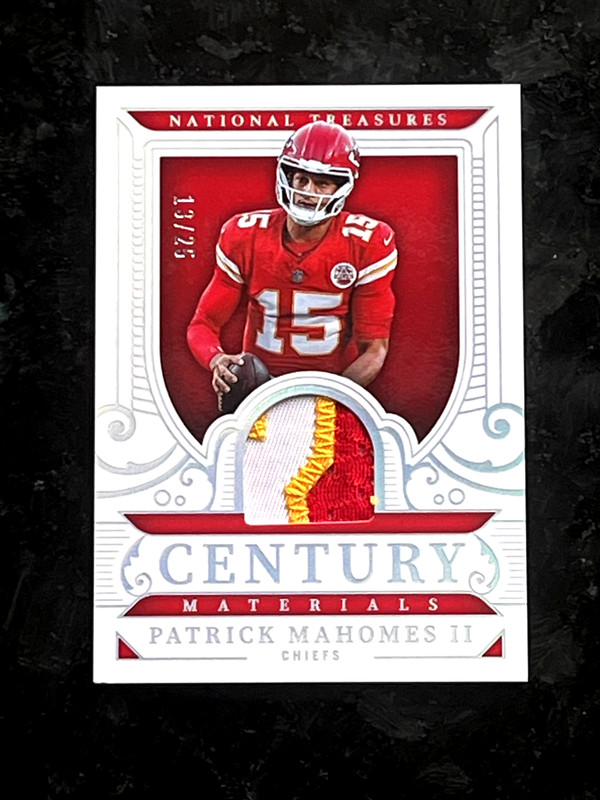 Patrick Mahomes II 2025 National Treasures 13/25 Century Materials Chiefs CM-PMS view 2