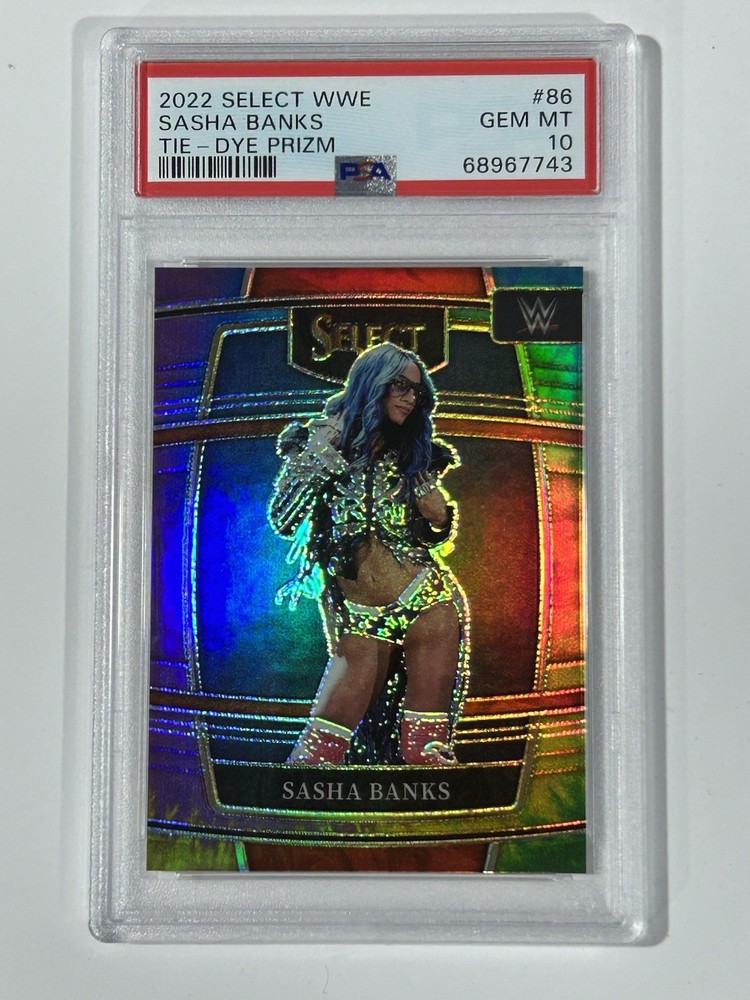 2022 Panini Select WWE Sasha Banks #86 - Tie Dye /25 - PSA 10