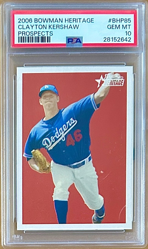 2006 Bowman Heritage Prospects  CLAYTON KERSHAW #BHP85 PSA 10 RC Rookie