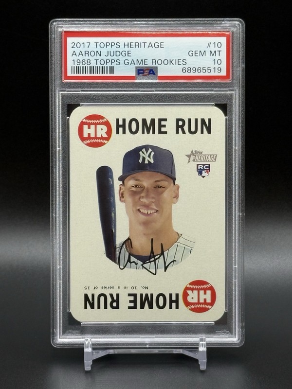 2017 Topps Heritage 1968 Topps Game Rookies AARON JUDGE RC #10 PSA 10 GEM MINT view 2