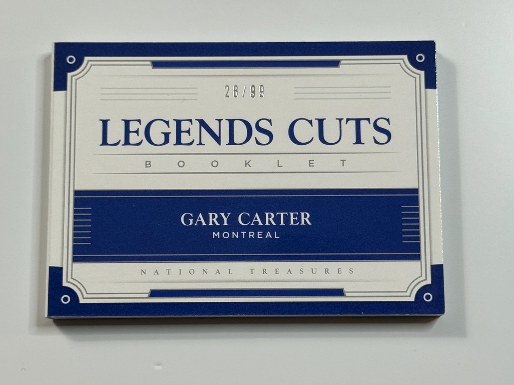 2017 Panini National Treasures Legends Cuts Auto #LCB-GC Gary Carter 28/99