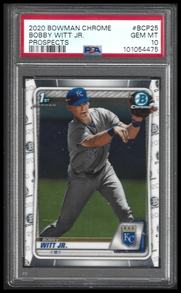 2020 Bowman Bobby Witt Jr. 1st Bowman Chrome Prospects PSA 10 Gem Mint