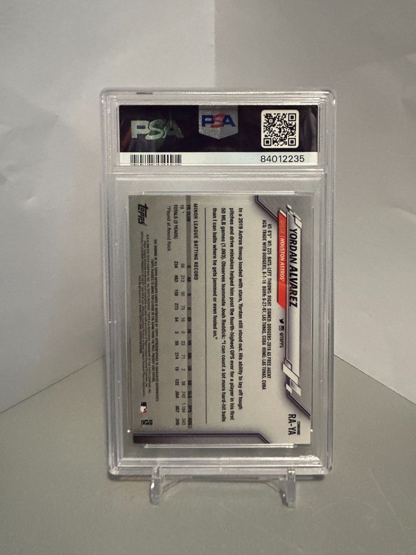 2020 Topps Chrome Yordan Alvarez Houston Astros RC Rookie AUTO PSA 9 MINT view 2
