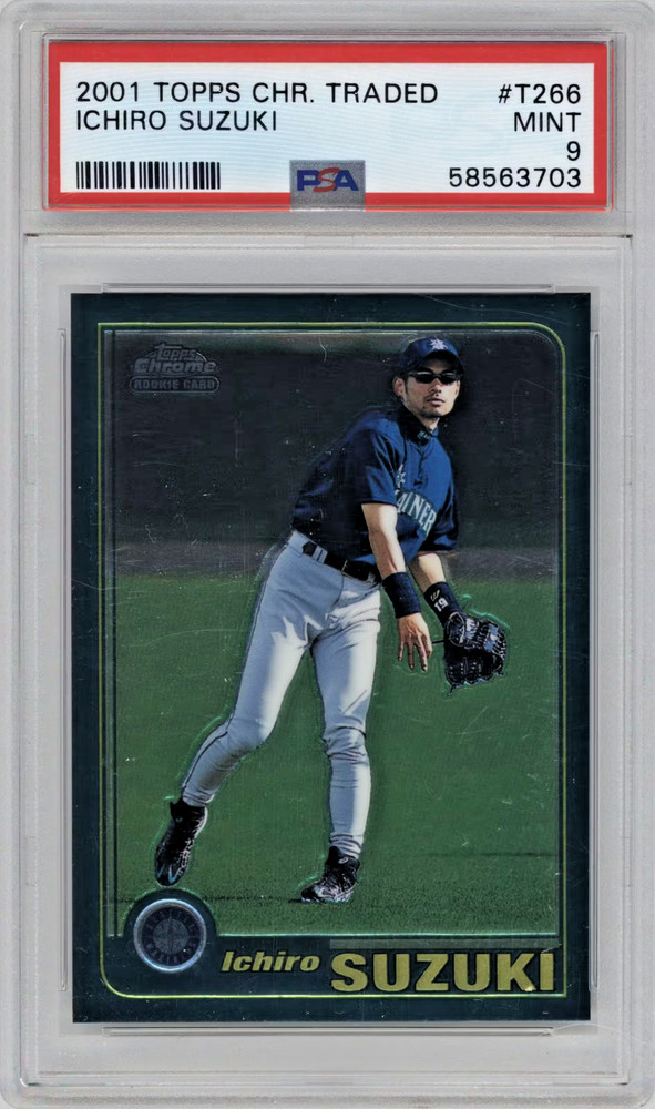 2001 TOPPS CHROME TRADED #T266 ICHIRO SUZUKI ROOKIE RC PSA 9