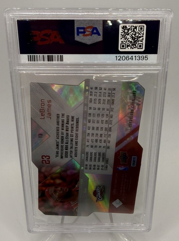 2008-09 SPx #13 LeBron James PSA 9 Cleveland Cavaliers view 2