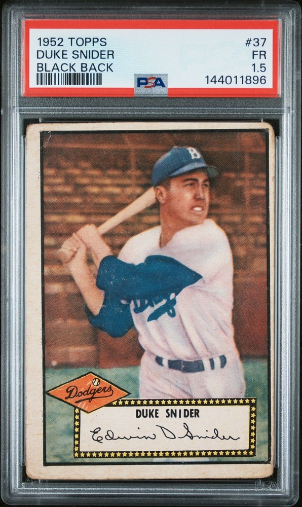 Duke Snider 1952 Topps Black back PSA 1.5 #37 Brooklyn Dodgers