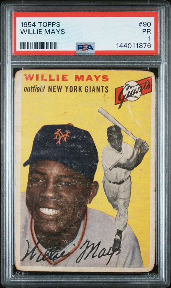 Willie Mays 1954 Topps PSA 1 #90 New York Giants