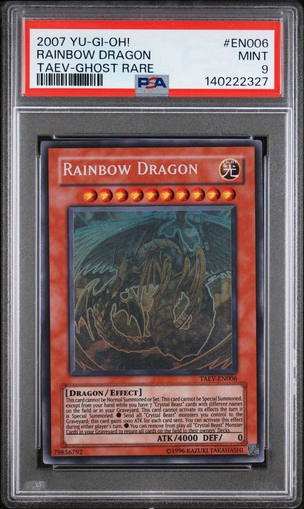 2007 Yu-Gi-Oh! Rainbow Dragon TAEV Unlimited Ghost Rare PSA 9