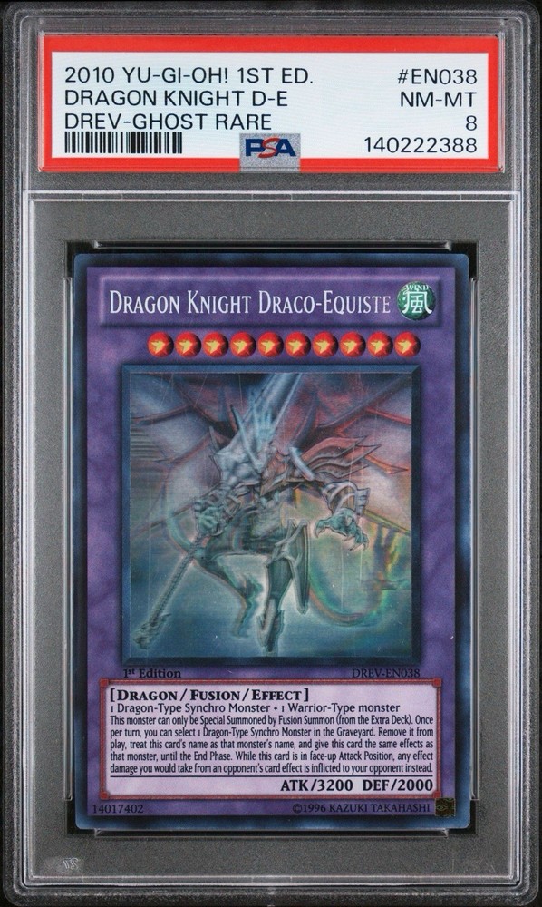 2010 Yu-Gi-Oh! Dragon Knight Draco-Equiste DREV 1st Edition Ghost Rare PSA 8