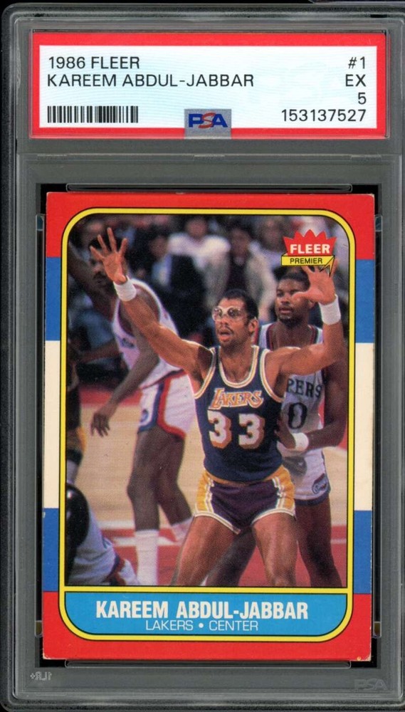 Kareem Abdul-Jabbar Card 1986-87 Fleer #1 PSA 5