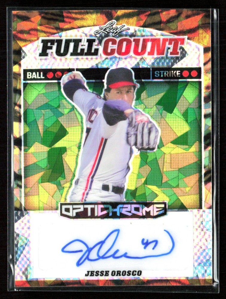 Jesse Orosco 2023 Leaf Otichrome Full Count Tiger Strips Ice 1/1 Auto #OFC-JO1