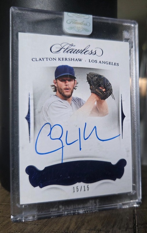 eBay 1/1 2018 Clayton Kershaw Flawless Signatures Sapphire 15/15 Color Match view 2