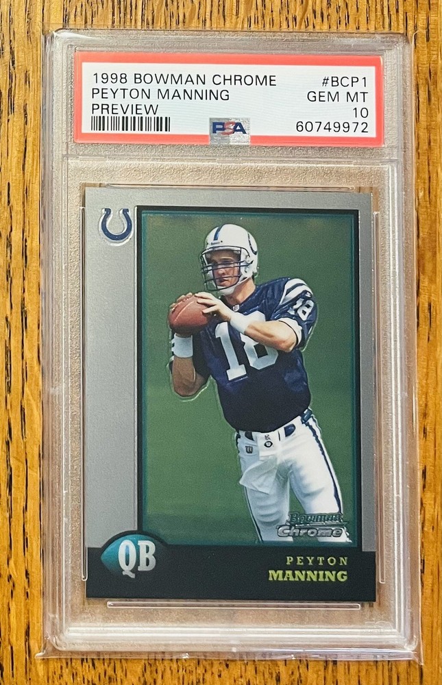 1998 Bowman Chrome Preview #BCP1 Peyton Manning PSA 10 Gem Mint Colts