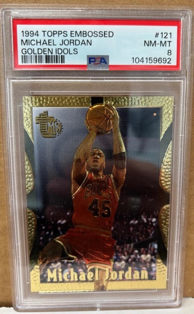 1994-95 Michael Jordan Topps Embossed Golden Idols #121 PSA 8 NM-MT Bulls GOAT