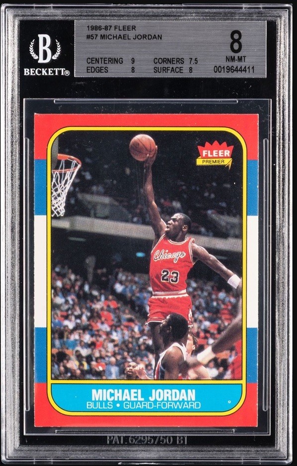 1986 FLEER MICHAEL JORDAN RC BGS 8 SHARP MINT CENTERED 🔥 GOAT!!