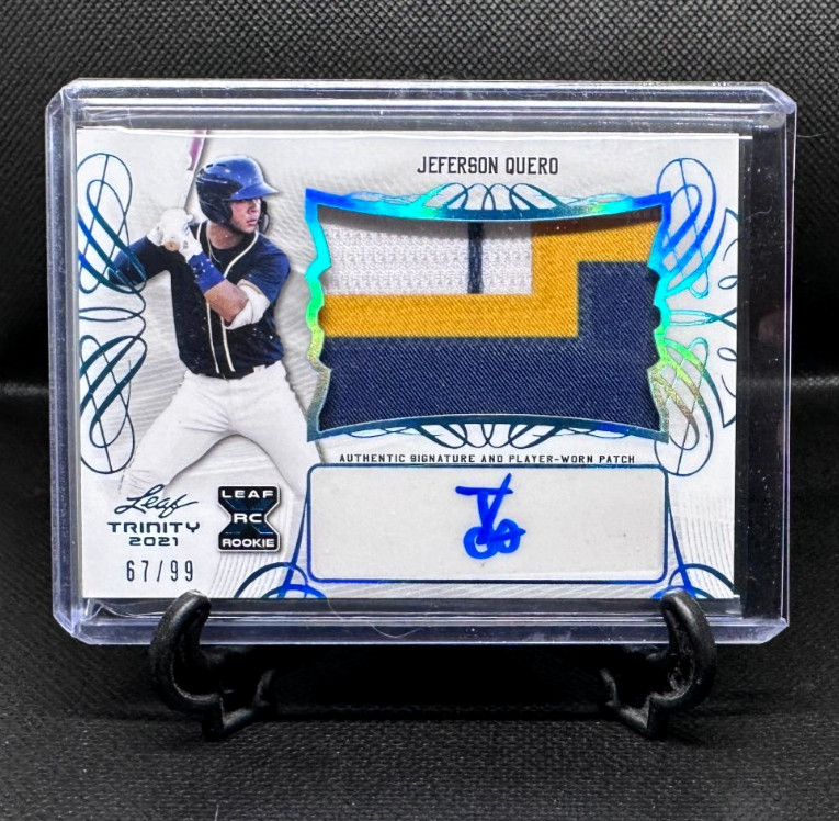 JEFERSON QUERO 2021 Leaf Trinity XRC Platinum RPA Patch Auto RC /99 - PACK FRESH