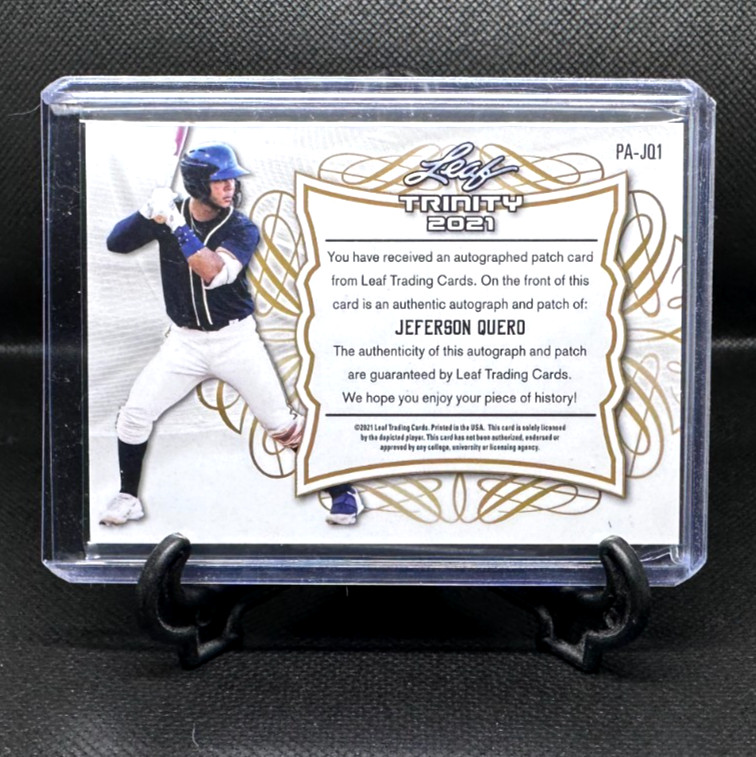 JEFERSON QUERO 2021 Leaf Trinity XRC Platinum RPA Patch Auto RC /99 - PACK FRESH view 2