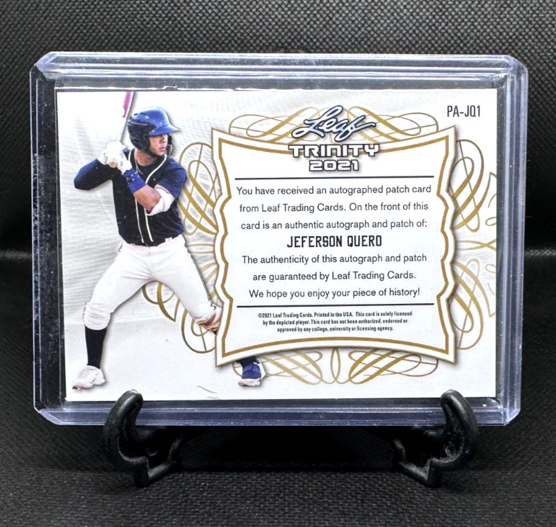 JEFERSON QUERO 2021 Leaf Trinity XRC Platinum RPA Patch Auto RC /99 - PACK FRESH view 2