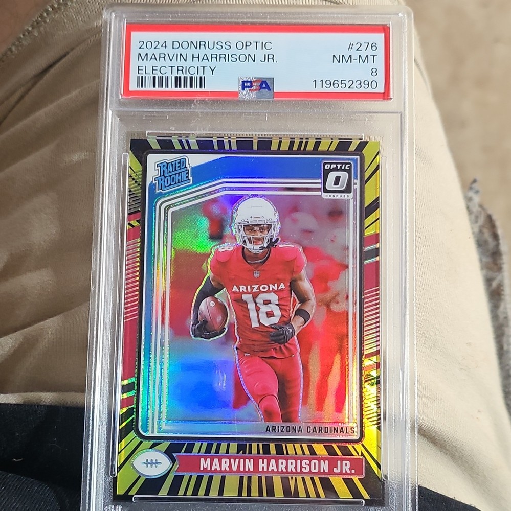 Panini Donruss Optic Marvin Harrison Jr. #276 Electricity Prizm /75 PSA 8 Rookie