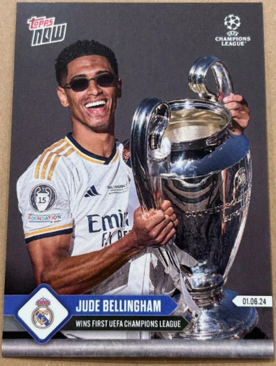 Jude Bellingham TOPPS NOW Real Madrid Wins First UEFA Champions League #139
