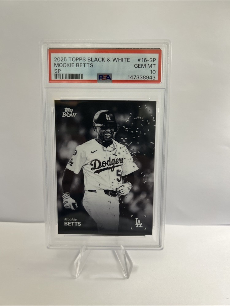 2025 Topps Black & White Baseball Mookie Betts SP #16SP PSA 10 Gem Mint Dodgers