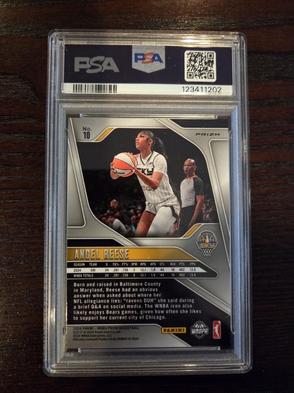 Angel Reese 2024 Panini Prizm WNBA #10 Silver SP Rookie Card RC PSA 8 NM-MT view 2