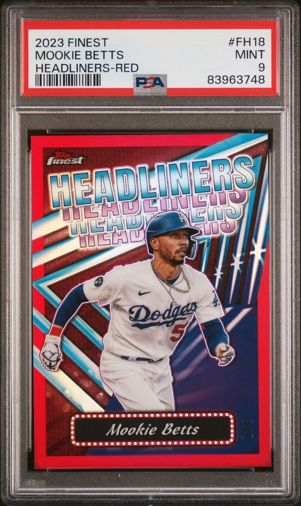 2023 Finest Mookie Betts Red /5 PSA 9