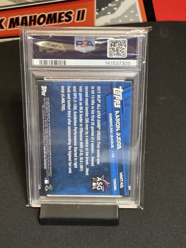 2017 Topps Chrome AARON JUDGE HMT40 Update RC Rookie PSA 9 - MINT - YANKEES MVP view 2