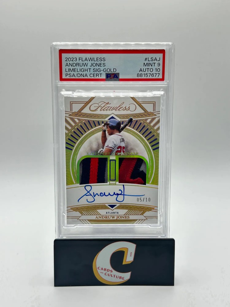 2023 Panini Flawless Limelight Signatures Andruw Jones Gold /10 PSA 9 Auto 10