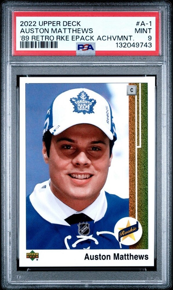 2022-23 UD Series 1 - 1989 Upper Deck Retro Rookie Auston Matthews A-1 PSA 9 view 1