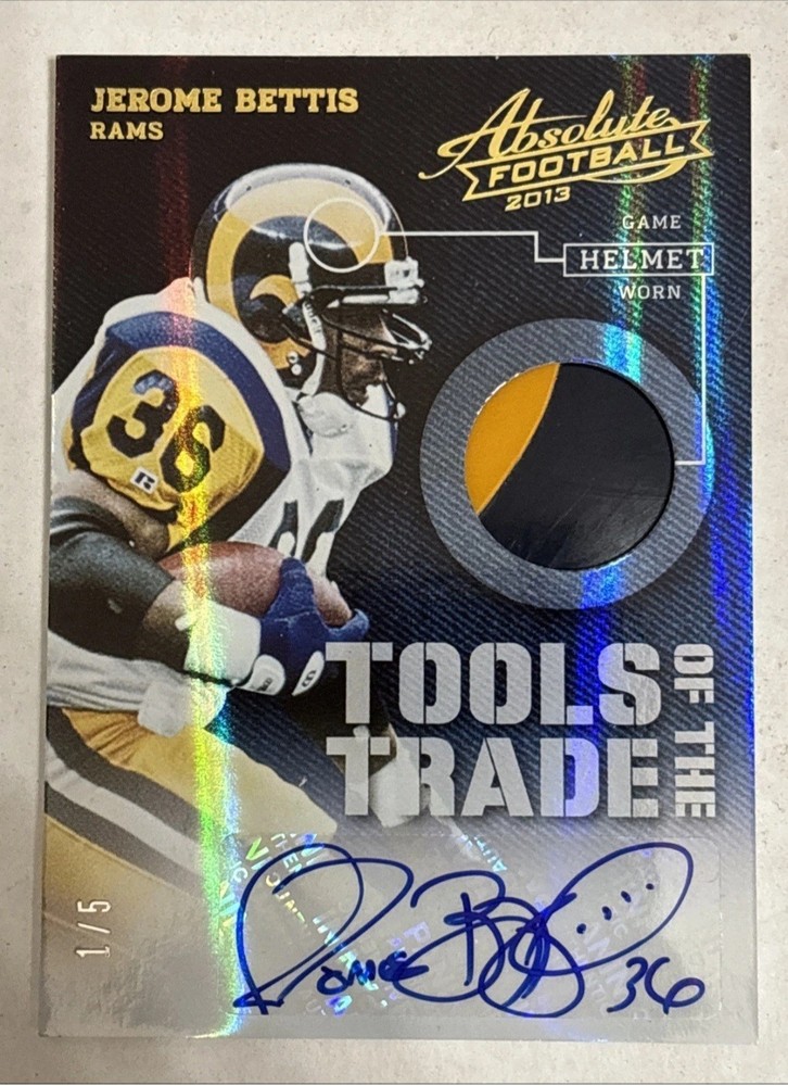 Jerome Bettis Game Used Helmet Auto 1/5 Steelers Rams