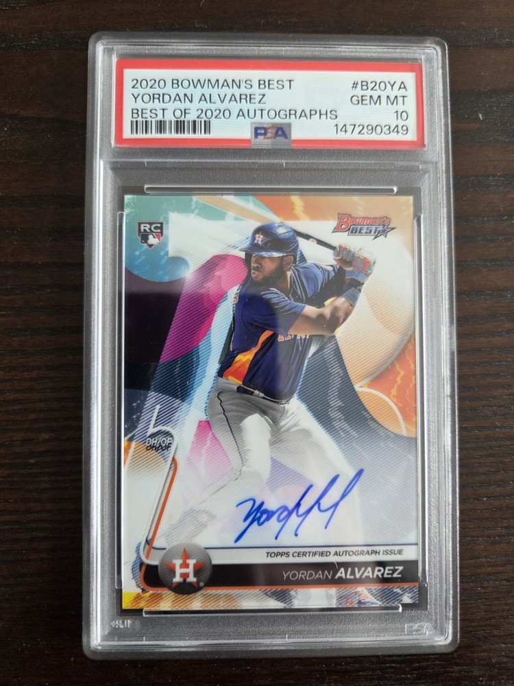 Yordan Alvarez 2020 Bowman's Best Signed On-Card Auto Rookie PSA 10 Gem Mint