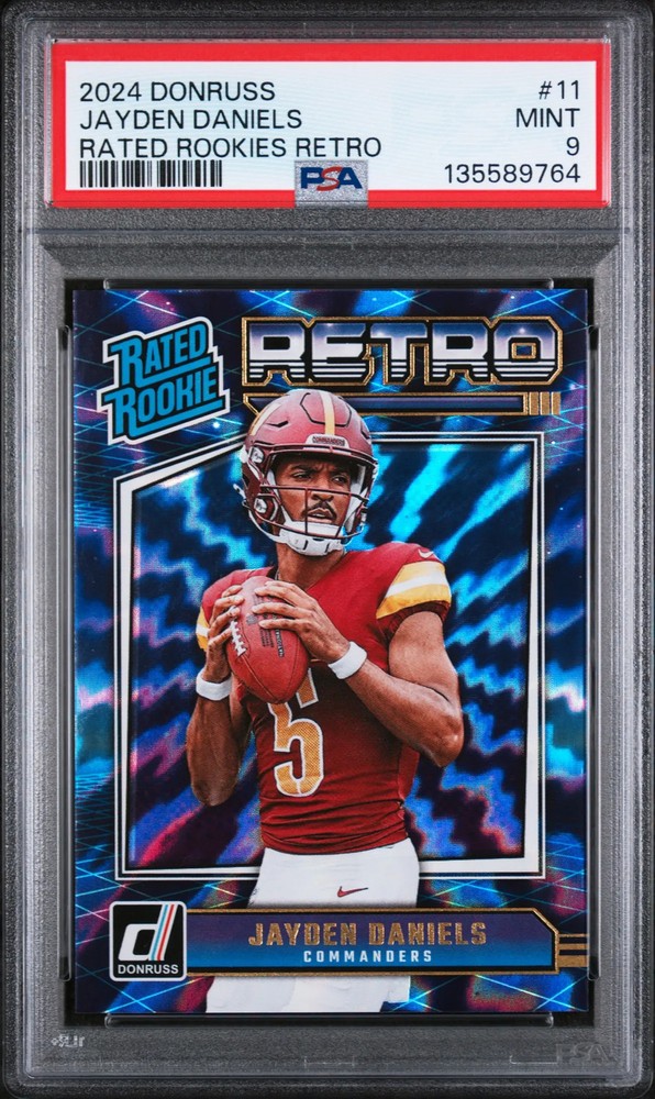 2024 Panini Donruss Rated Rookies Retro Jayden Daniels PSA 9